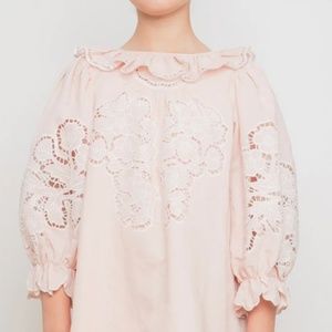 Petite Amalie Pink Linen Cut Out Dress Size 8 Girls Pink New Lace Runs small